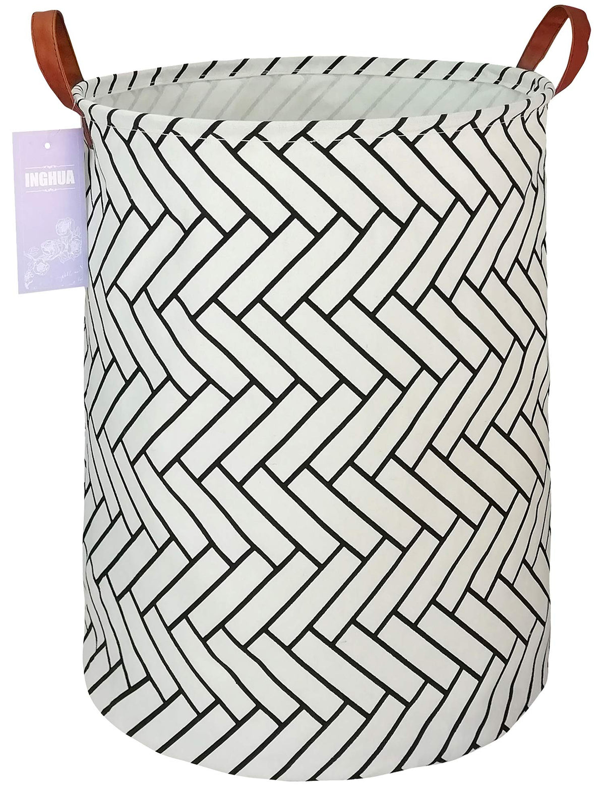 Laundry Hamper Large Canvas Fabric Storage Basket Pink hearts