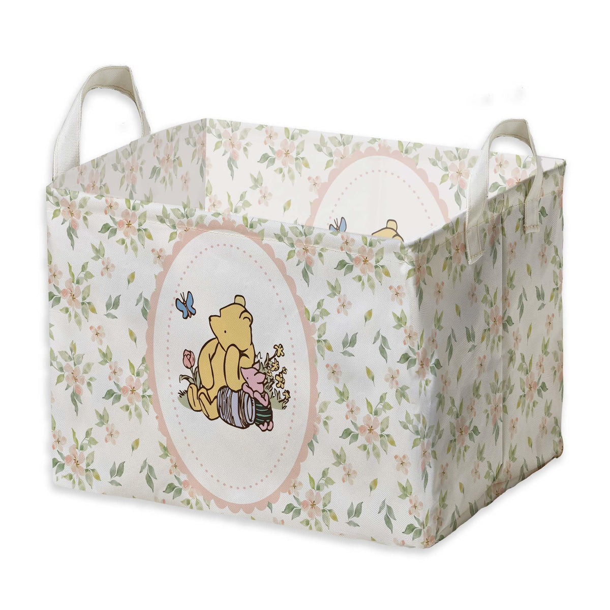 Winnie Nursery Decor, the Pooh Baby Stuff, Winnie Storage Nursery Basket, Large squarecanvas Laundry Hamper With A Waterproof PECoating, Foldable, Toys Bin, Baby Nursery HamperDecor, Star