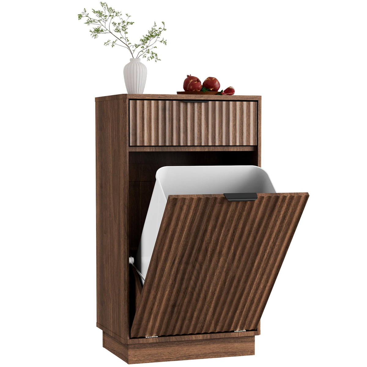 10 Gallon Tilt-Out Trash Cabinet, Laundry Hamper with Drawers.