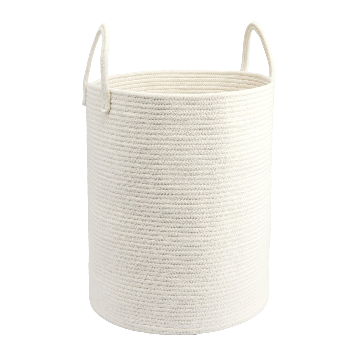Woven Cotton Rope Laundry Basket, 15" x 20" Laundry Hamper, Black