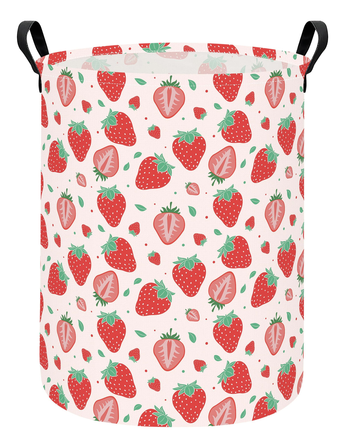 Laundry Hamper Large Canvas Fabric Storage Basket Pink hearts