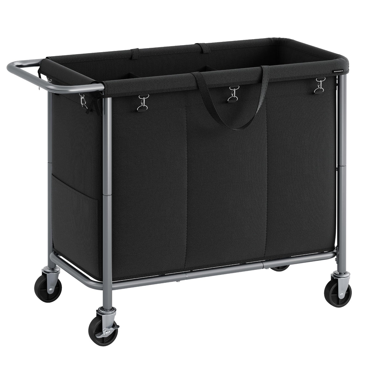 SONGMICS Laundry Basket with Wheels, 2-Section, 37.0 Gallons (140 L)