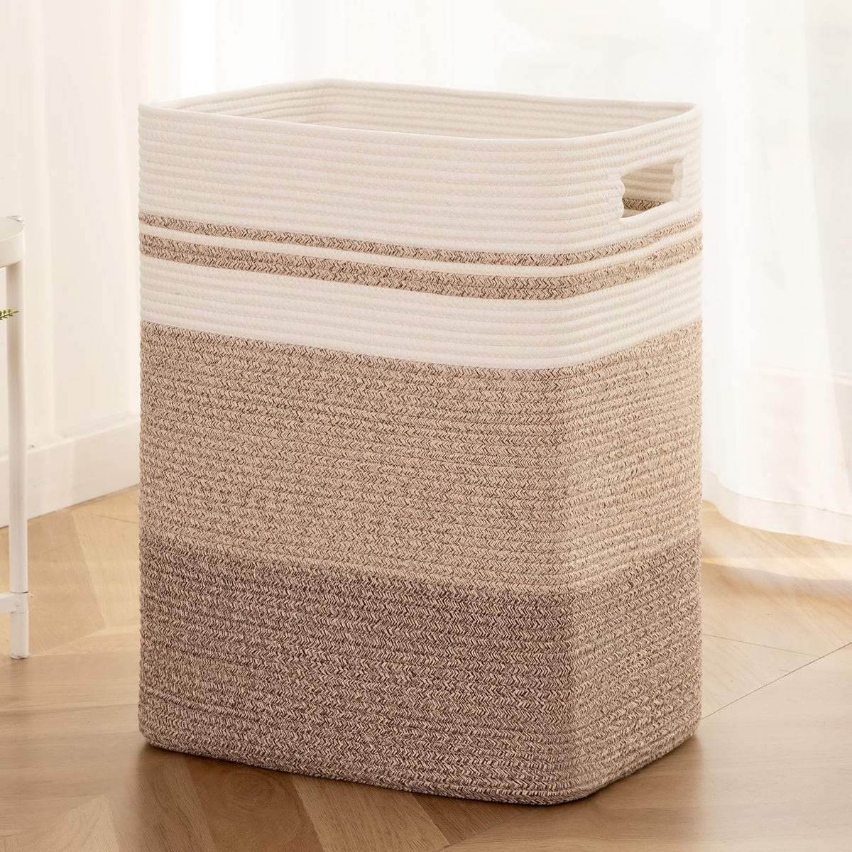 OIAHOMY Laundry Hamper Laundry Basket Cotton Rope Storage Baskets Brown