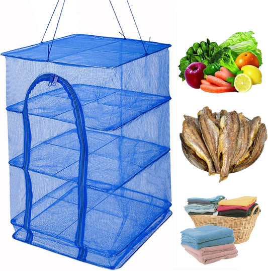 Drying Rack 4 Layers Folding Mesh, Foldable Nylon Netting