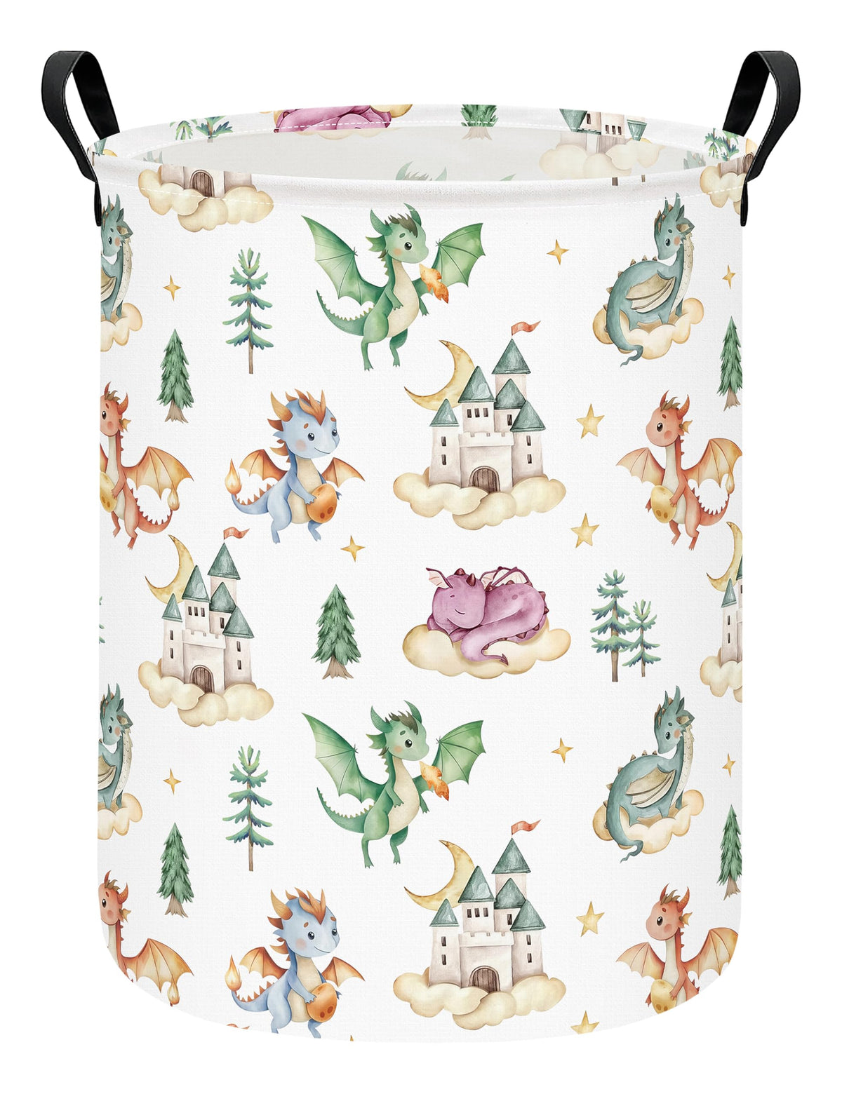 Laundry Hamper Large Canvas Fabric Storage Basket Pink hearts