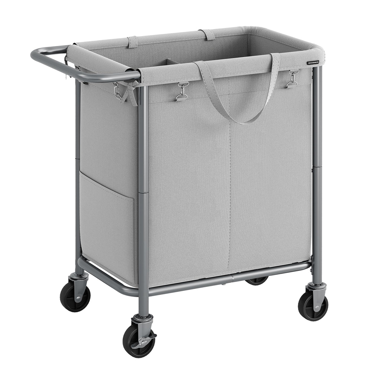 SONGMICS Laundry Basket with Wheels, 2-Section, 37.0 Gallons (140 L)