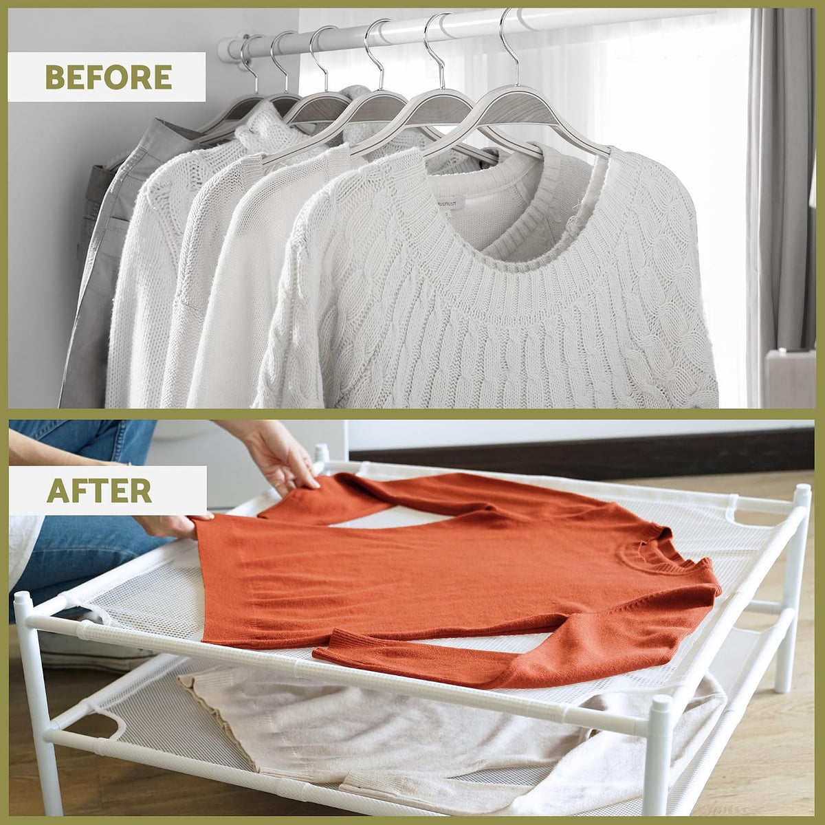 Sweater Drying Rack, 2-Pack Stackable Flat Mesh Clothes Drying Rack
