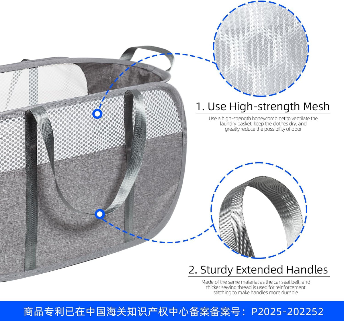 Pop Up Laundry Hamper, Holds 1.5 Loads, Honeycomb Breathable Laundry Basket