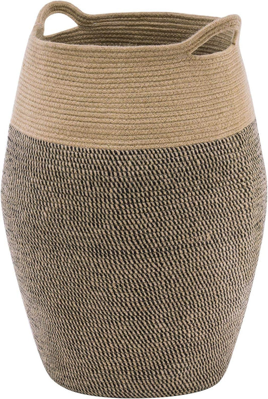 Extra Large Cotton Rope Laundry Hamper Basket, 105L Blanket Basket
