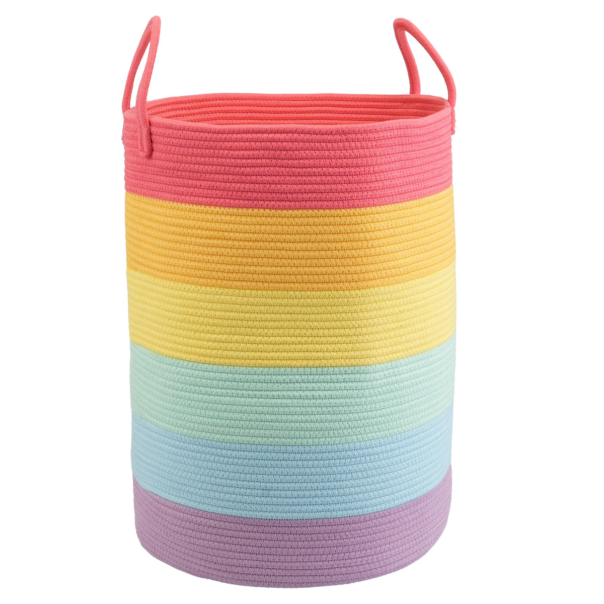 Woven Cotton Rope Laundry Basket, 15" x 20" Laundry Hamper, Black