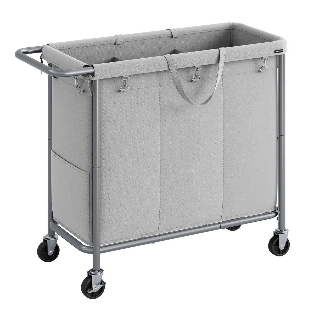 SONGMICS Laundry Basket with Wheels, 2-Section, 37.0 Gallons (140 L)
