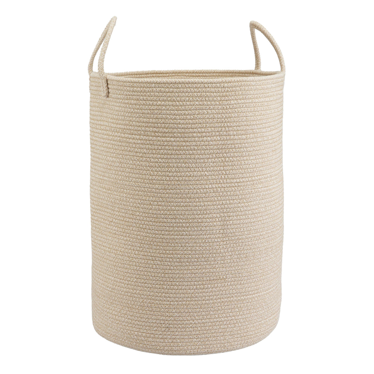 Woven Cotton Rope Laundry Basket, 15" x 20" Laundry Hamper, Black