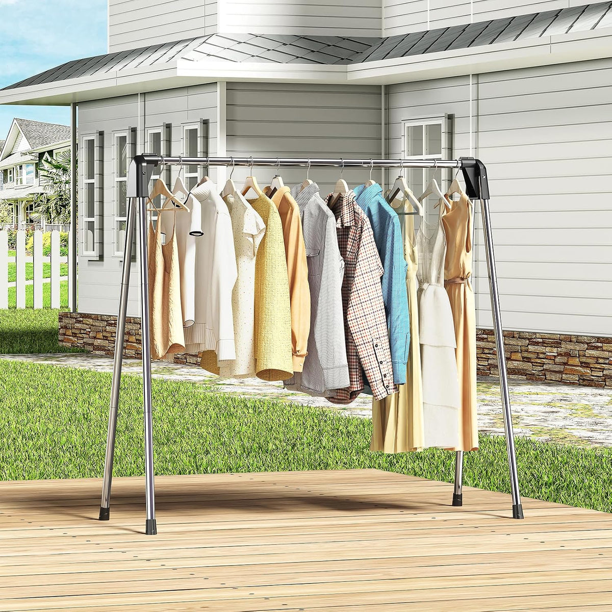 APEXCHASER Upgraded 55" L Stainless Steel Clothes Drying Rack