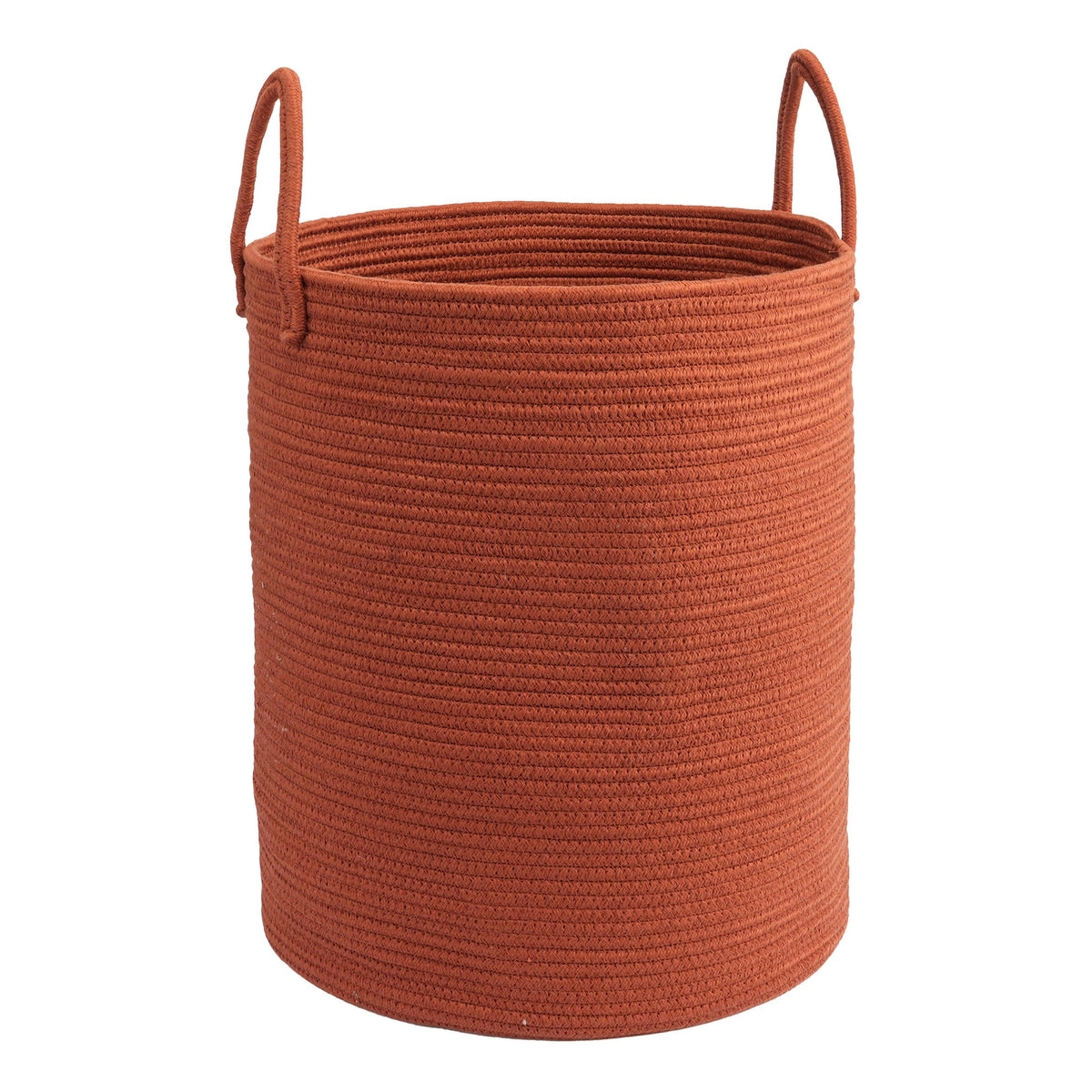 Woven Cotton Rope Laundry Basket, 15" x 20" Laundry Hamper, Black
